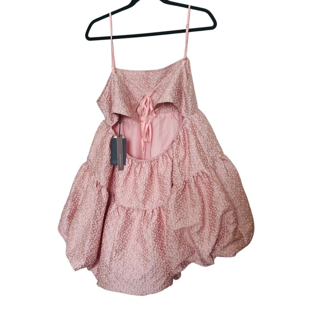 Aureta Studios X Anthropologie Bubble Hem Pink Dress Size M - Picture 3 of 5